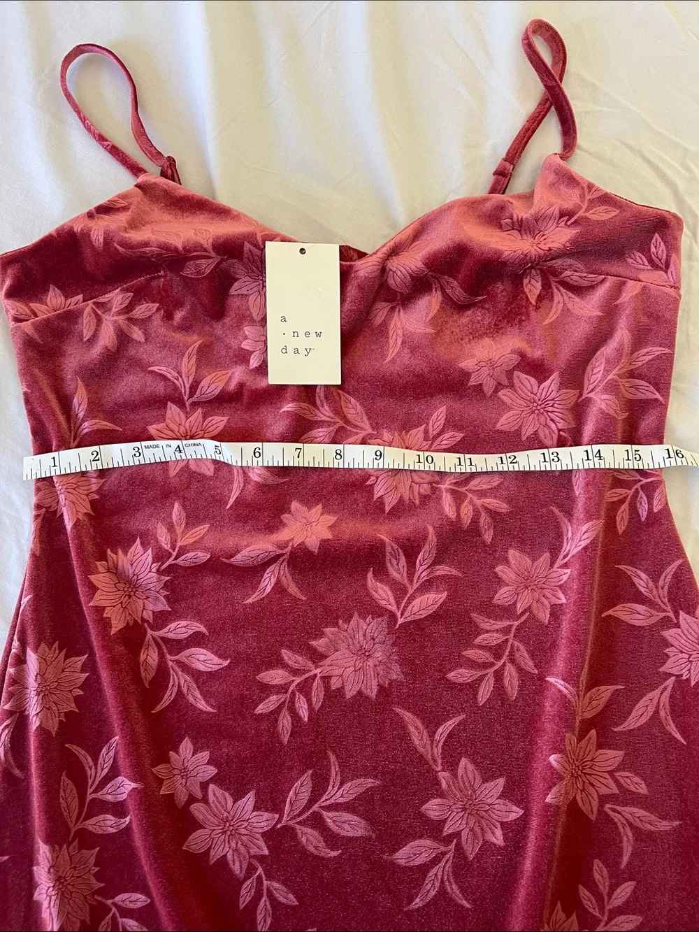 a new day Red Floral Velvet Slip Dress - Picture 6 of 7